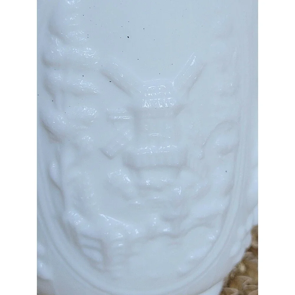 Vintage Windmill Frosted Milk Glass Pitcher by Imperial Glass Ohio - 16 oz